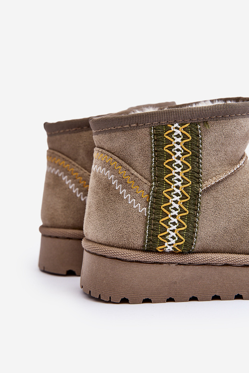 Śniegowce Botki Ocieplane Dziecięce Zielone Leonora