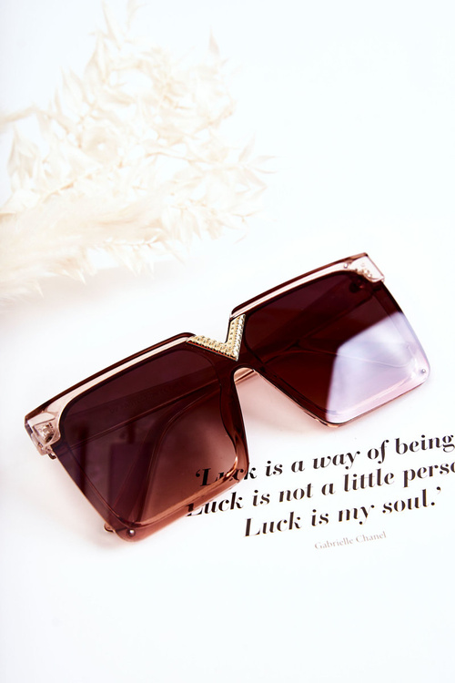 Kwadratowe Okulary Przeciwsłoneczne V130044 Brązowe