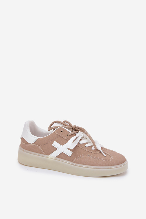 Niskie Buty Sportowe Damskie Beżowe Zelevelis