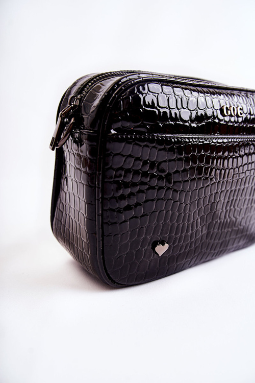 Lakierowana Torebka Listonoszka GOE ZNJ022 Czarna