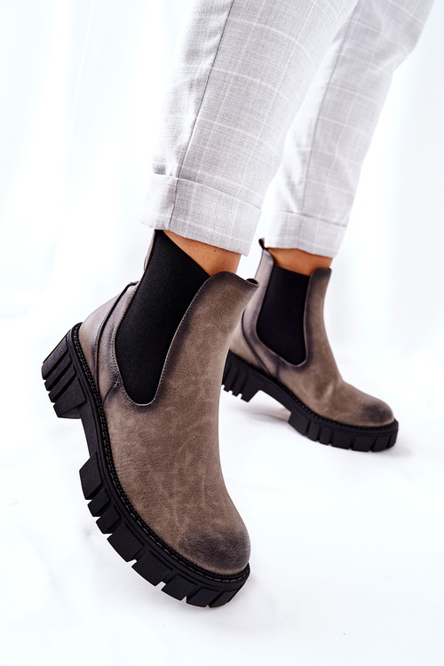 Botki Workery Trapery Ocieplane Sergio Leone TR761 Szare