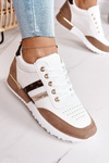 Damskie Sportowe Buty Sneakersy Białe-Khaki Lifestyle