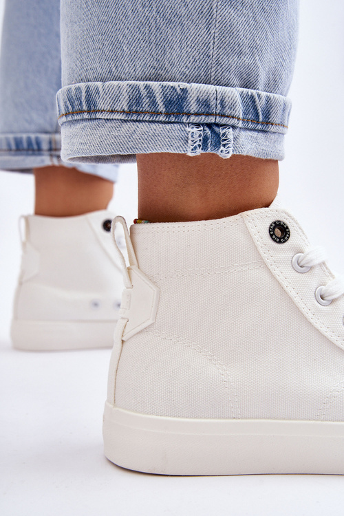 Damskie Wysokie Trampki Materiałowe Big Star LL274445 Białe