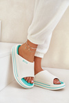 Klapki Damskie Na Platformie Big Star NN274A038 Biało-Miętowe