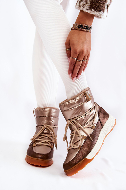 Damskie Śniegowce Memory Foam Big Star KK274276 Złoto-Brązowe