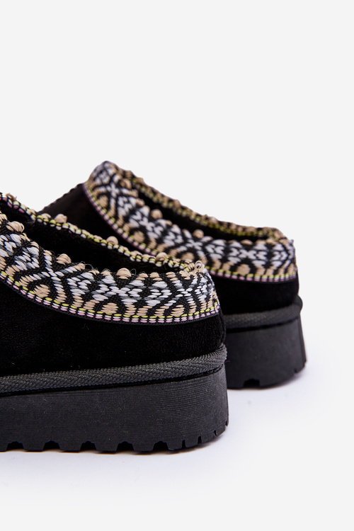 Kapcie Dziecięce Wsuwane Ocieplane Czarne Olivane