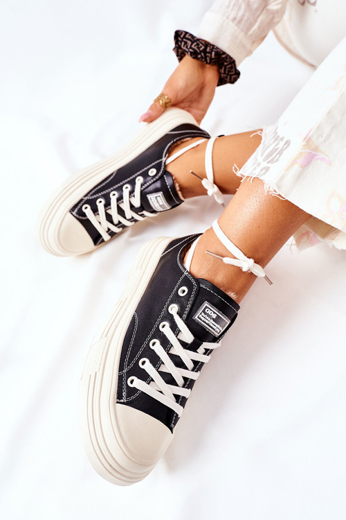 Damskie Ocieplane Trampki GOE II2N4035 Czarne