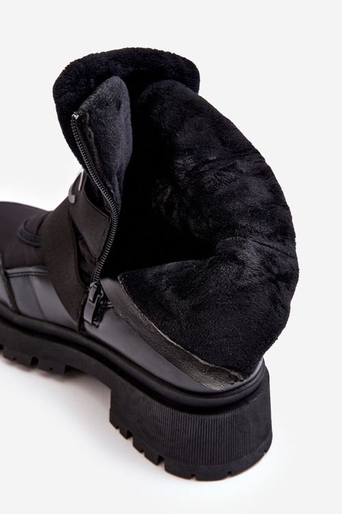 Damskie Śniegowce Na Suwak Ocieplane Czarne Zeva
