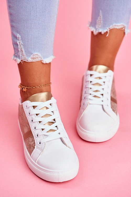 Damskie Sportowe Buty Eleganckie Białe Poppy