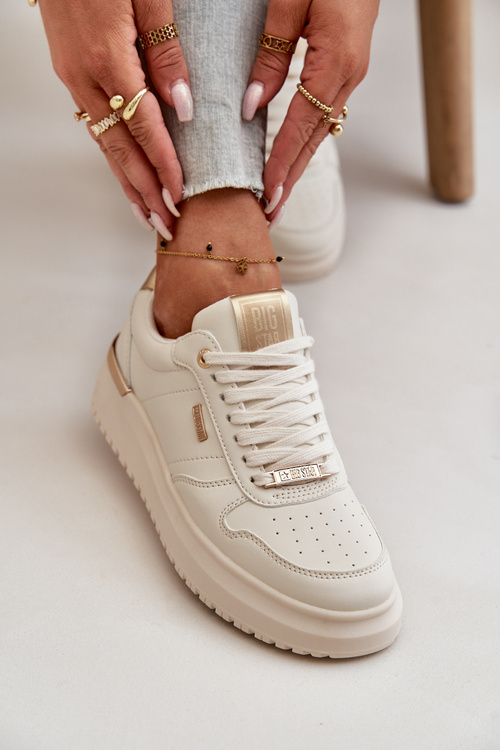 Sneakersy Damskie Na Platformie Big Star OO274757 HI-POLY SYSTEM Białe