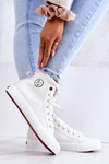 Damskie Wysokie Trampki Cross Jeans JJ2R4056C Białe 