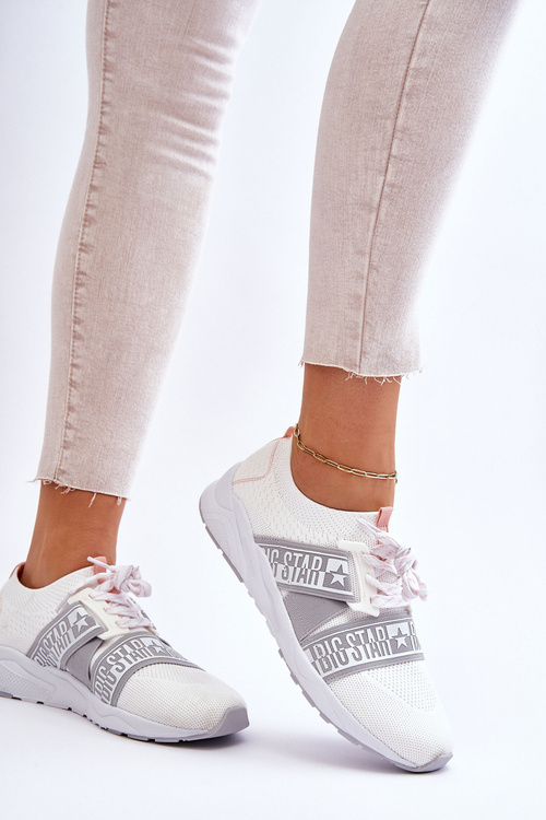 Damskie Sportowe Buty Memory Foam Big Star HH274355 Białe