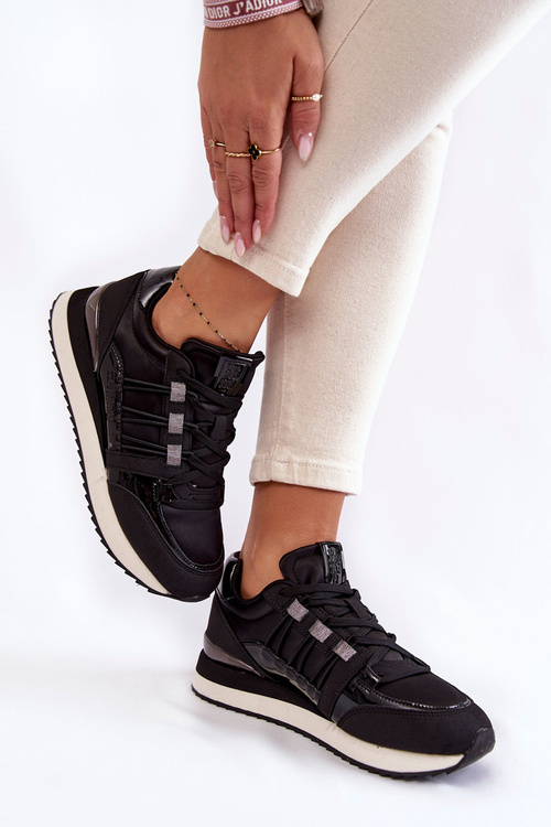 Damskie Modne Buty Sportowe Big Star KK274110 Czarne