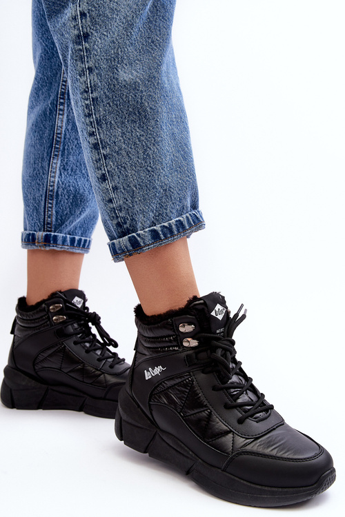 Ocieplane Botki Damskie Na Platformie Lee Cooper LCJ-23-44-1984 Czarne