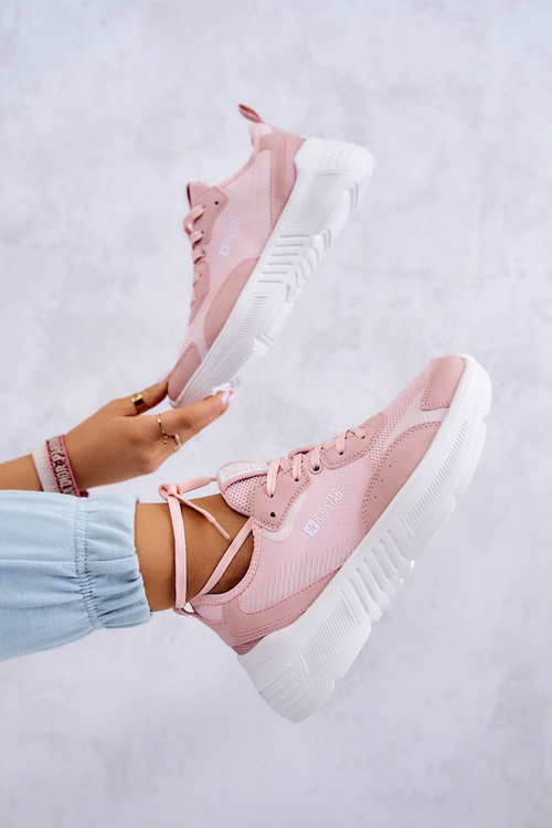 Modne Sneakersy Buty Sportowe Big Star JJ274595 Różowe