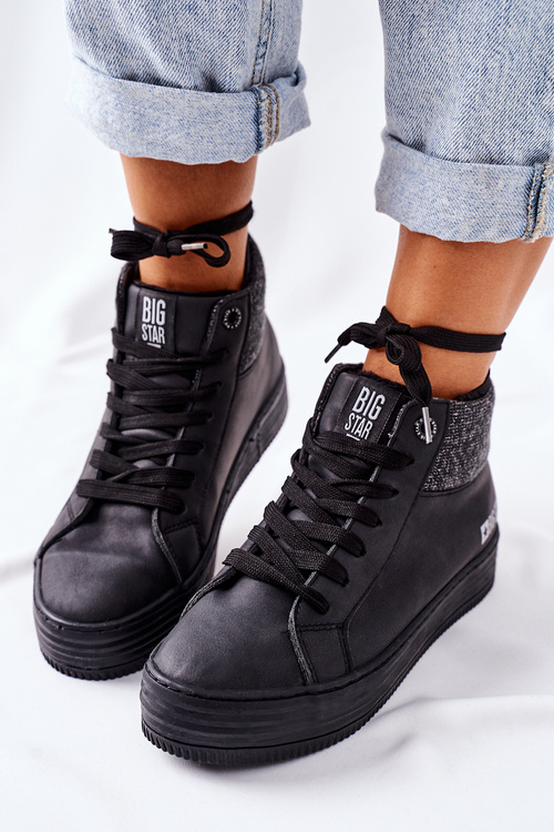 Wysokie Ocieplane Trampki Big Star II274147 Czarne