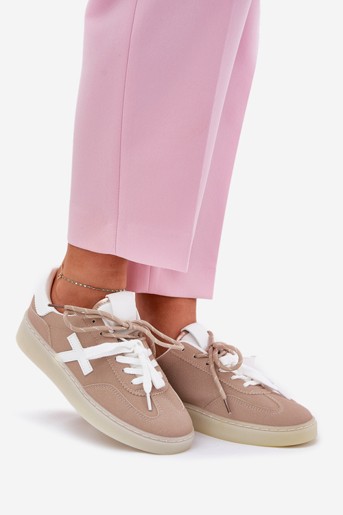 Niskie Buty Sportowe Damskie Beżowe Zelevelis