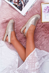 Espadryle Damskie Tenisówki Złote Moriente