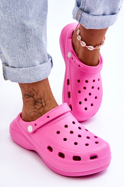 Damskie Piankowe Klapki Kroksy Ciemnoróżowe Coline