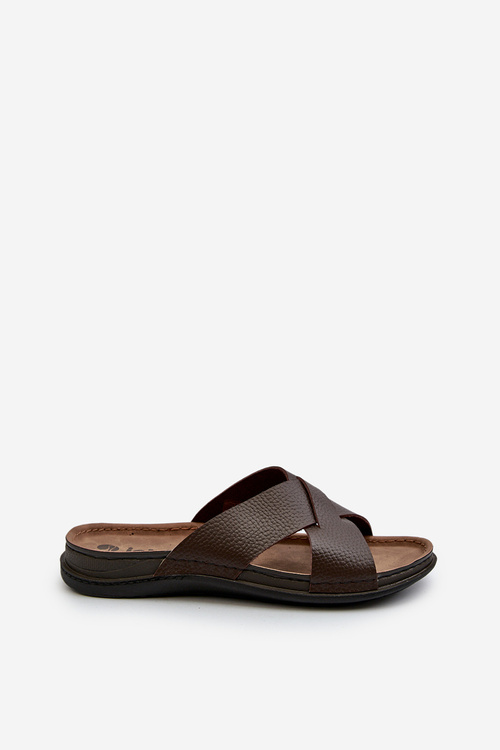 Wygodne Lekkie Klapki Z Eko Skóry Inblu GV00001I Brązowe