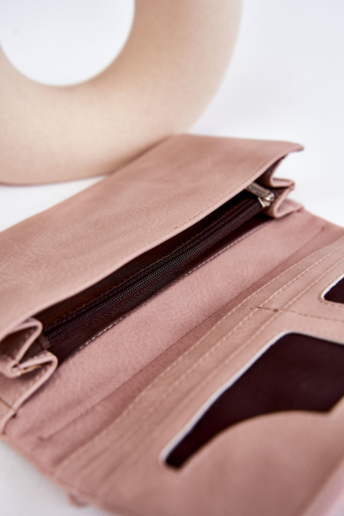 Damski Duży Portfel Na Magnes Różowy Connes