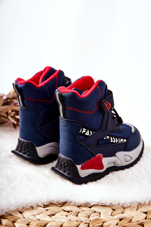 Ocieplane Botki Na Rzep Granatowe Darel