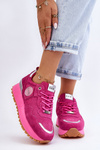 Damskie Zamszowe Buty Sportowe Na Platformie GOE LL2N4002 Fuksja