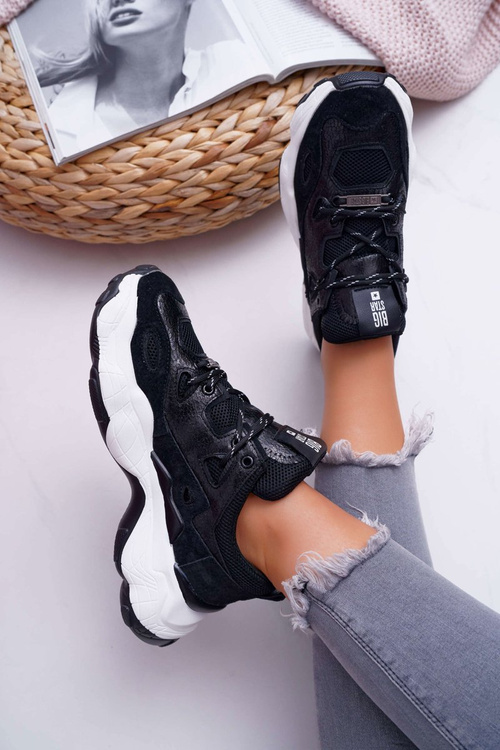 Damskie Sportowe Obuwie Big Star by Daniel Lopez Czarne FF274431