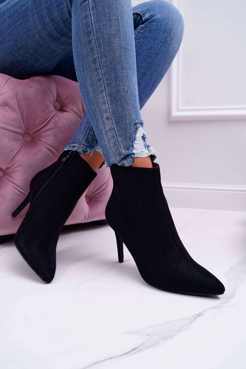 Botki Damskie Na Szpilce Zamszowe Famaq