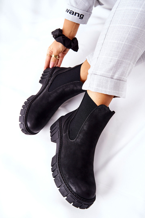 Botki Workery Trapery Ocieplane Sergio Leone TR761 Czarne