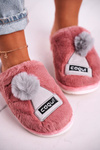 Damskie Futrzane Papcie Z Czapką I Pomponem Pudrowy Róż Keep Warm