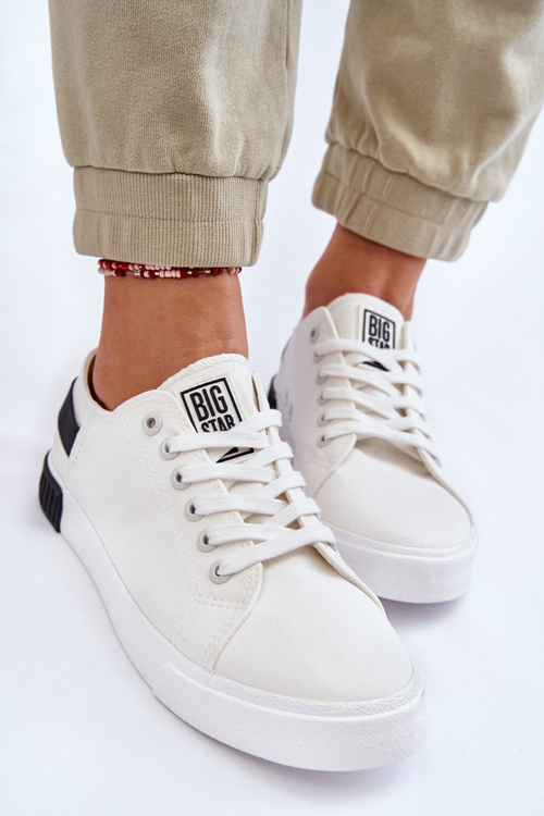 Damskie Niskie Trampki Big Star LL274039 Białe