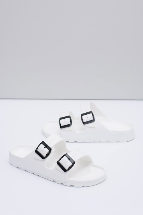 Męskie Białe Ogrodowe Lekkie Klapki