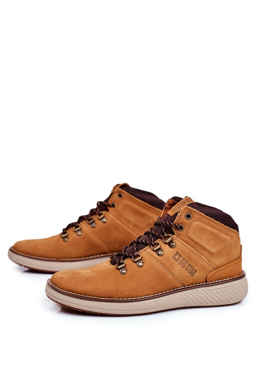 Męskie Trzewiki Skórzane Trekkingi Big Star Camel GG174491