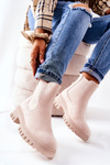 Zamszowe Botki Ocieplane Jasnobeżowe Tozzi