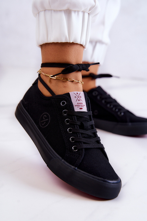 Damskie Tenisówki Materiałowe Cross Jeans JJ2R4049C Czarne