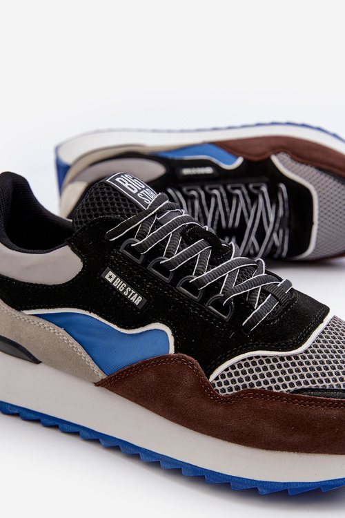 Sneakersy Męskie Big Star NN174322 Memory Foam System Brązowo-Czarne