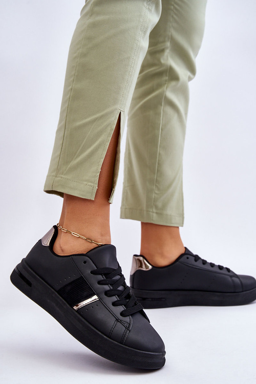 Damskie Sportowe Buty Na Platformie Czarne Soris