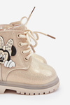 Dziecięce Botki Ocieplane Myszka Minnie Beżowe Tarmi