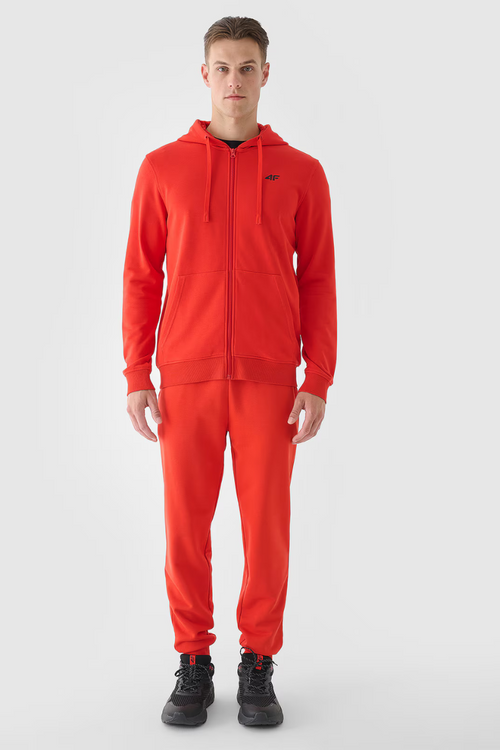 Męska Bluza Dresowa Na Zamek Z Kapturem 4FWMM00TSWSM1466-60S Czerwona