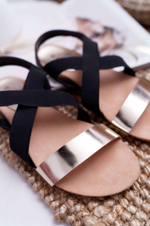 Sandały Damskie Eleganckie Złote Carme