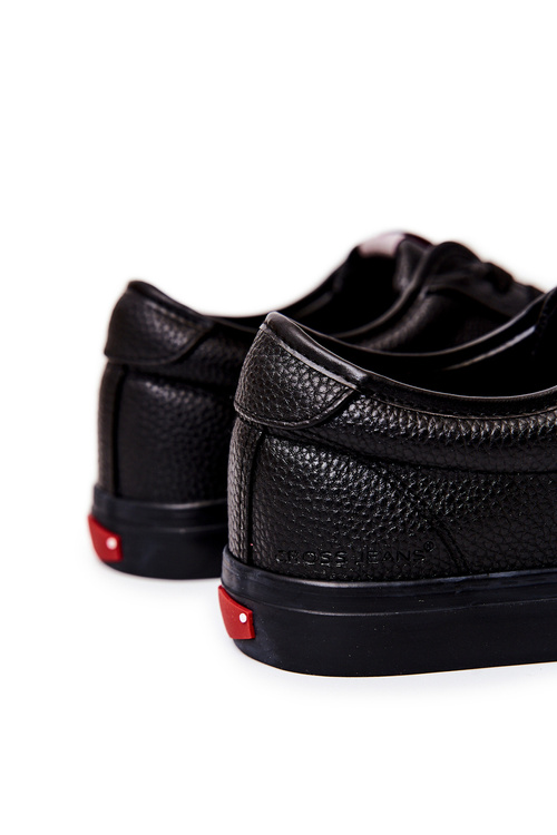 Męskie Skórzane Trampki Cross Jeans JJ1R4022C Czarne