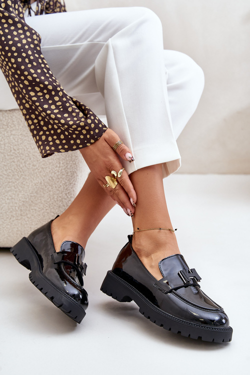 Mokasyny Damskie Lakierowane Vinceza 62187 Czarne