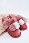 Damskie Papcie Z Pomponami I Futerkiem Różowe Sahira