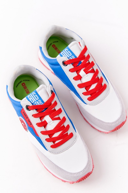 Damskie Sportowe Buty Memory Foam Big Star HH274526 Biało-Niebieskie