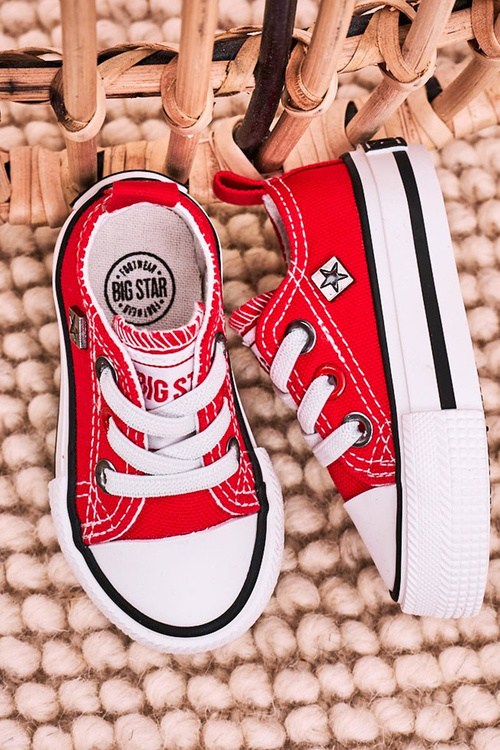 Dziecięce Klasyczne Niskie Trampki BIG STAR HH374196 Czerwone