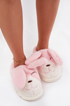 Futrzane Kapcie Damskie Króliczki Różowe Faylen