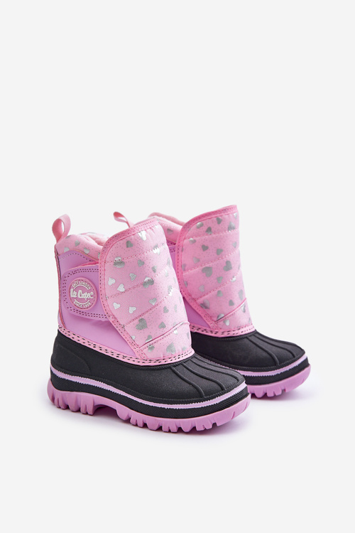 Śniegowce Dziecięce Na Rzep Lee Cooper LCJ-24-44-2863K Różowe