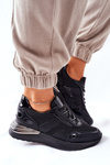 Sportowe Damskie Buty Sneakersy Czarne Manitoba