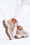 Damskie Buty Trekkingowe Trapery Memory Foam Big Star KK274363 Beżowe